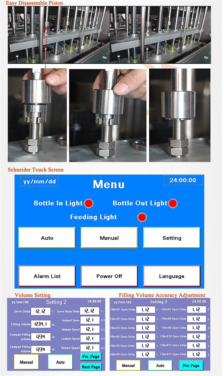 Automatyczna maszyna do napełniania butelek z serwomotorem 6